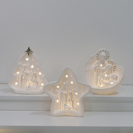 CERAMIC CHRISTMASS TREE DECOR WITH LED LIGHT