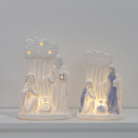 CERAMIC CHRISTIAN DECOR WITH LED LIGHT