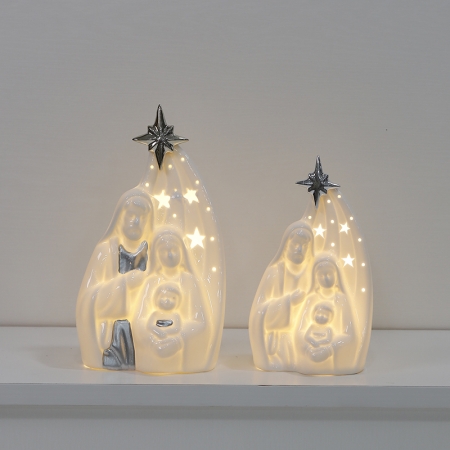 CERAMIC CHRISTIAN DECOR WITH LED LIGHT
