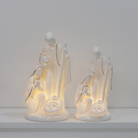 CERAMIC CHRISTIAN DECOR WITH LED LIGHT