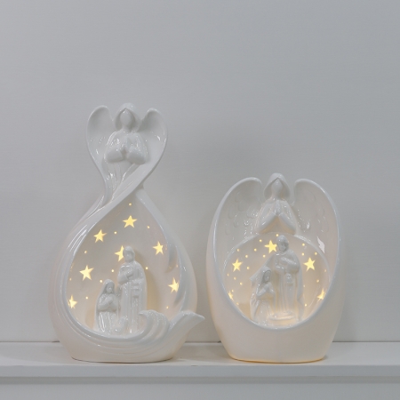 CERAMIC CHRISTIAN DECOR WITH LED LIGHT