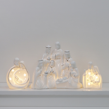 CERAMIC CHRISTIAN DECOR WITH LED LIGHT