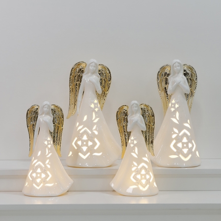 CERAMIC CHRISTIAN DECOR WITH LED LIGHT