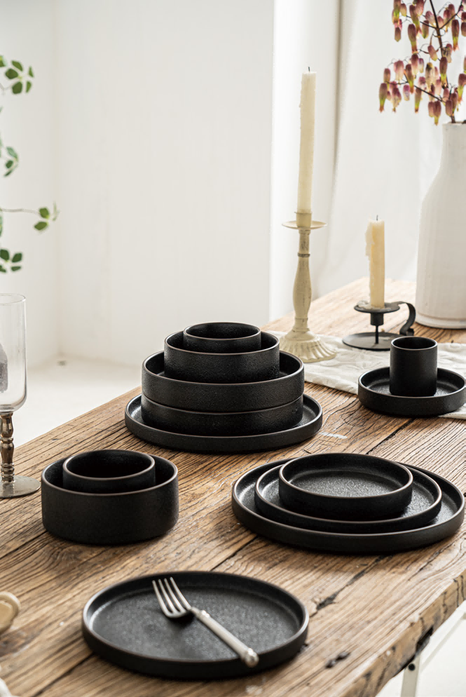 CERAMIC KITCHEN WARE SET---BLACK